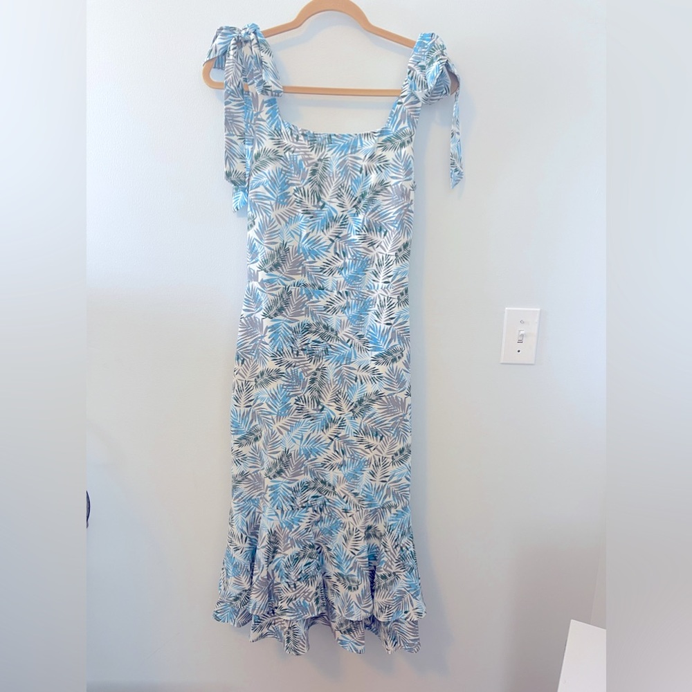 NWOT Lucy Paris Tropical Print Midi Dress w/Bow Tie Straps - XS